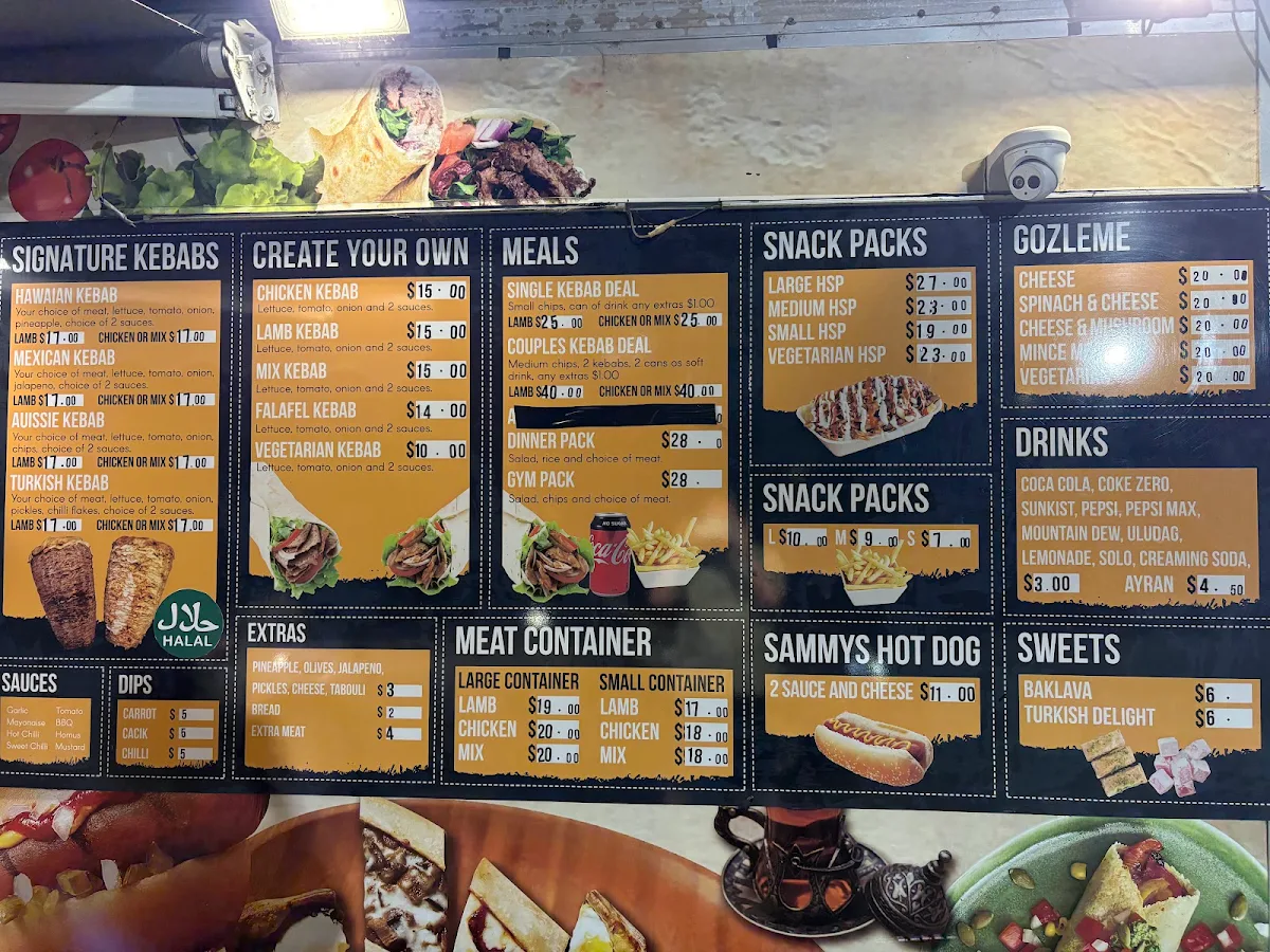 Menu, Twilight New Dawn Kebabs