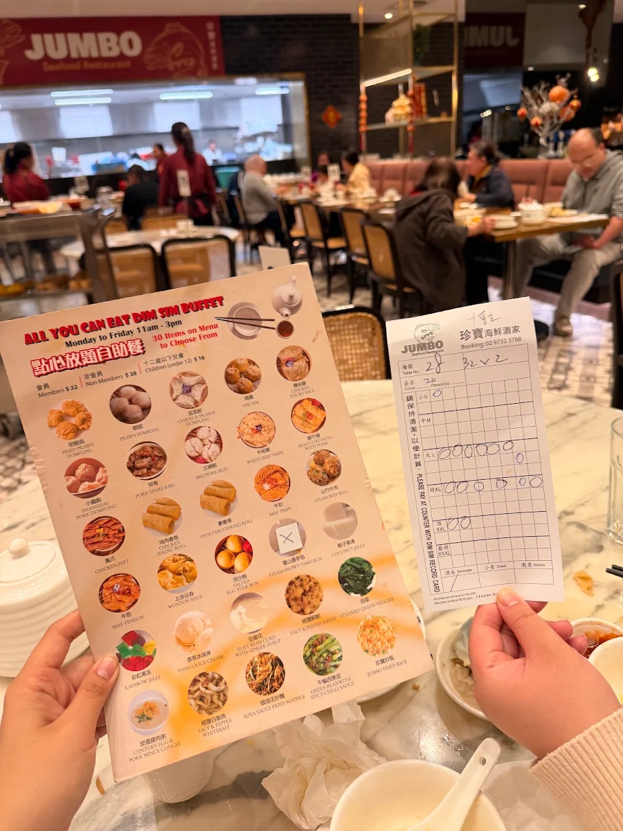 Menu, Jumbo Seafood
