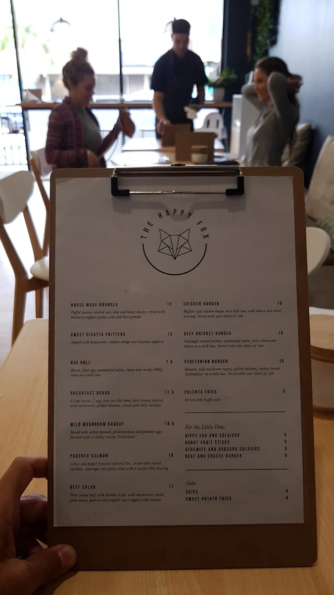 Menu, Vode Cafe