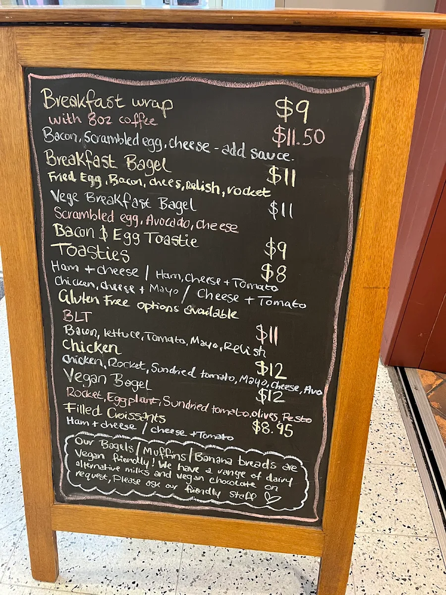 Menu, Tartine Cafe