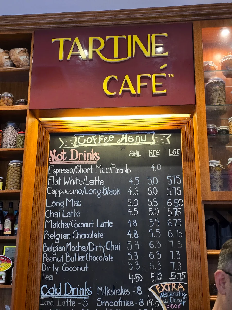 Menu, Tartine Cafe