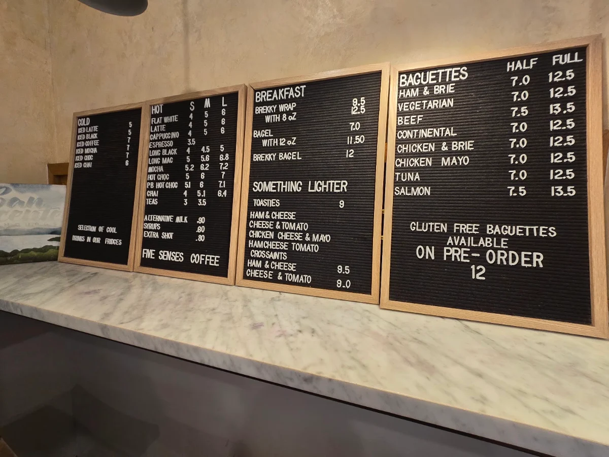 Menu, Tartine Cafe