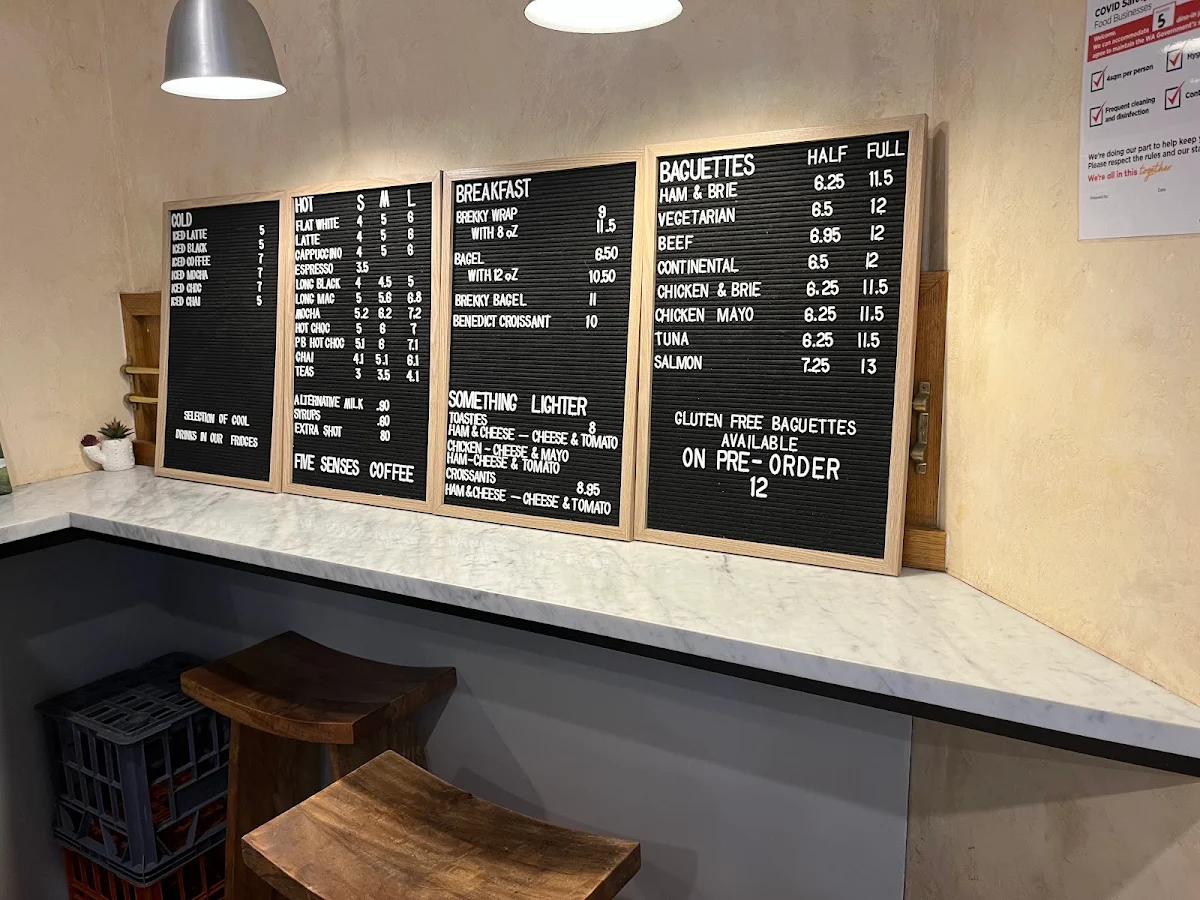 Menu, Tartine Cafe
