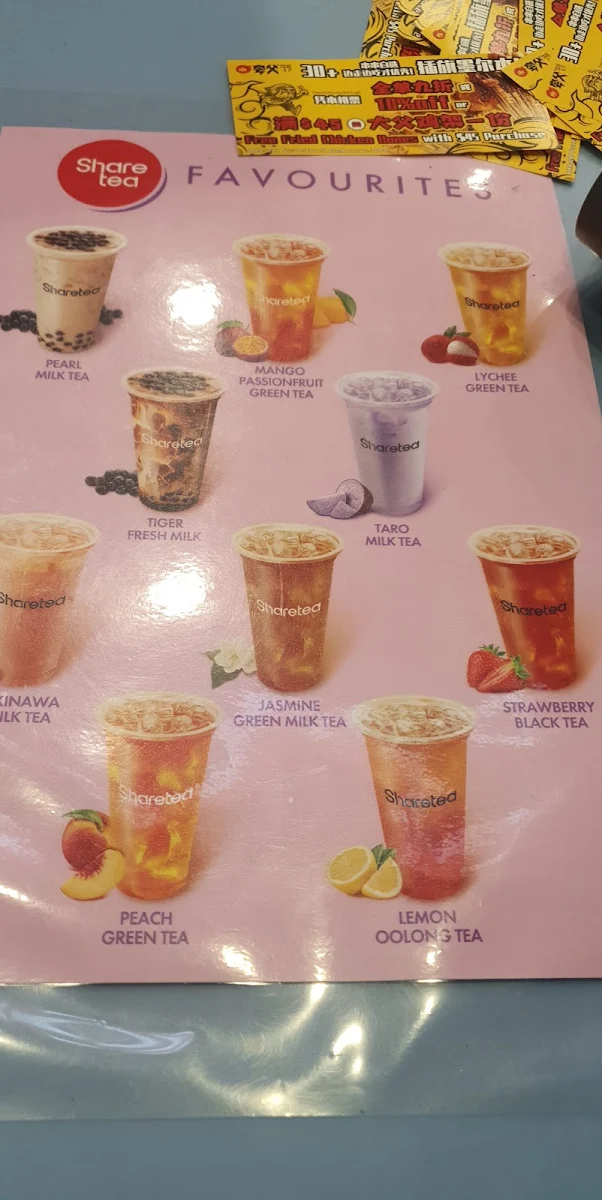 Menu, Sharetea Swanston