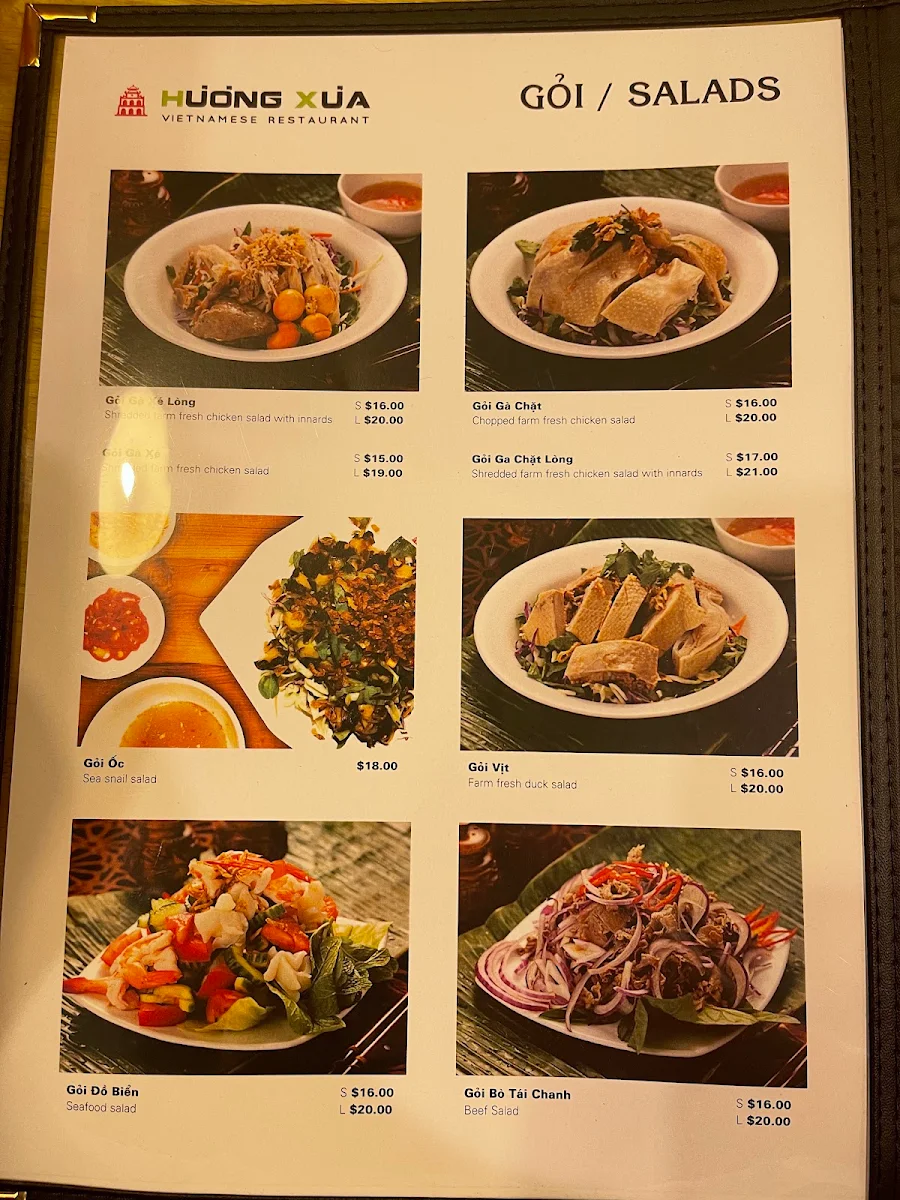 Menu, Huong Xua Canley Heights