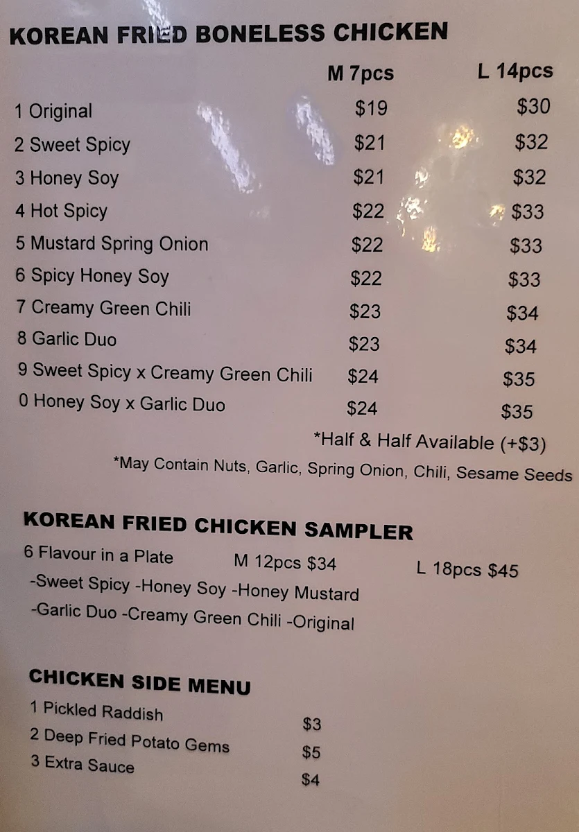 Menu, Hansik