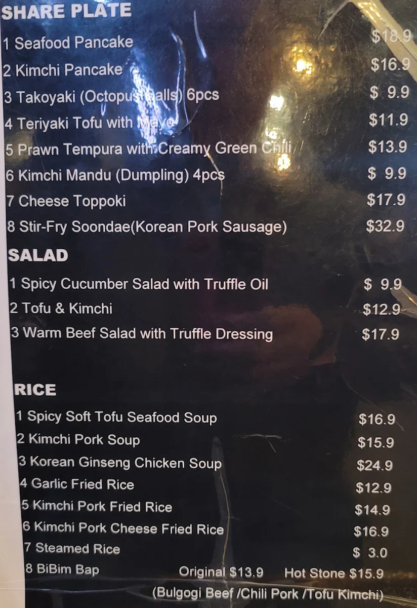 Menu, Hansik