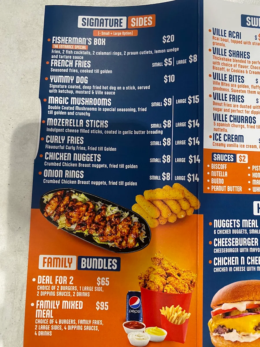 Menu, Burgerville The Entrance