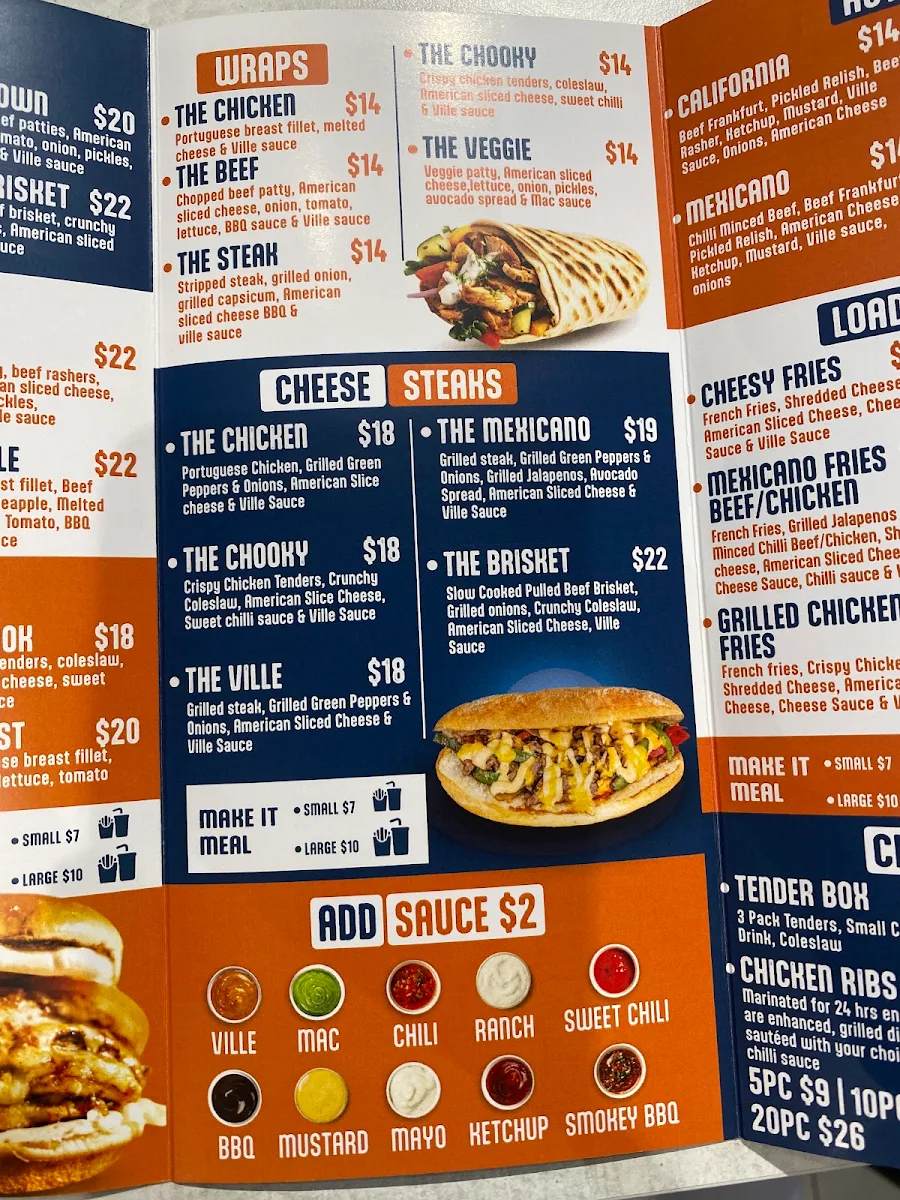 Menu, Burgerville The Entrance