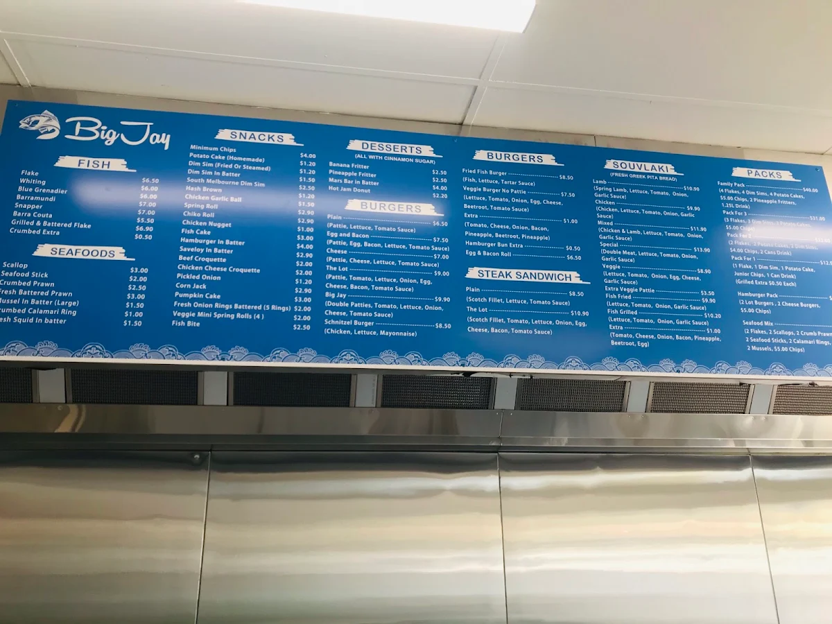 Menu, Hampton Park Fish & Chips