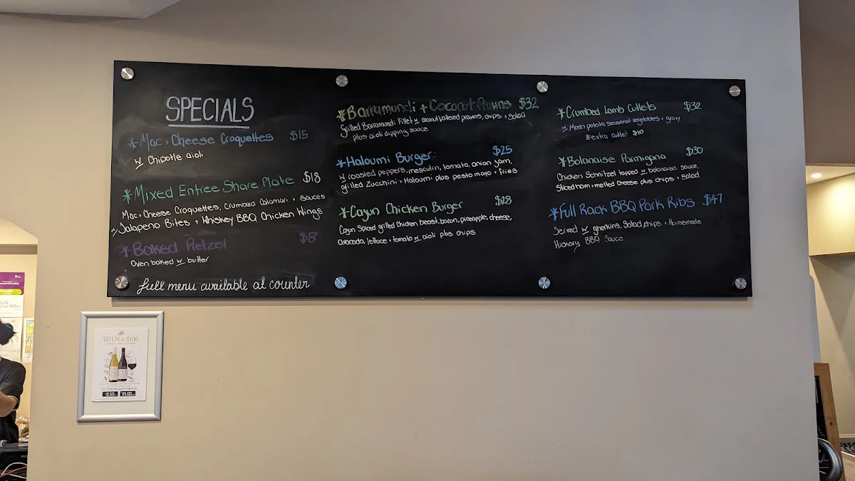 Menu, The Cooma Hotel