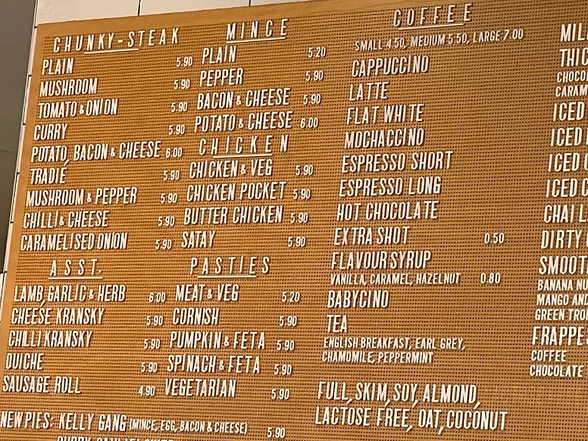 Menu, The Fabulous Baker Boys Bakery