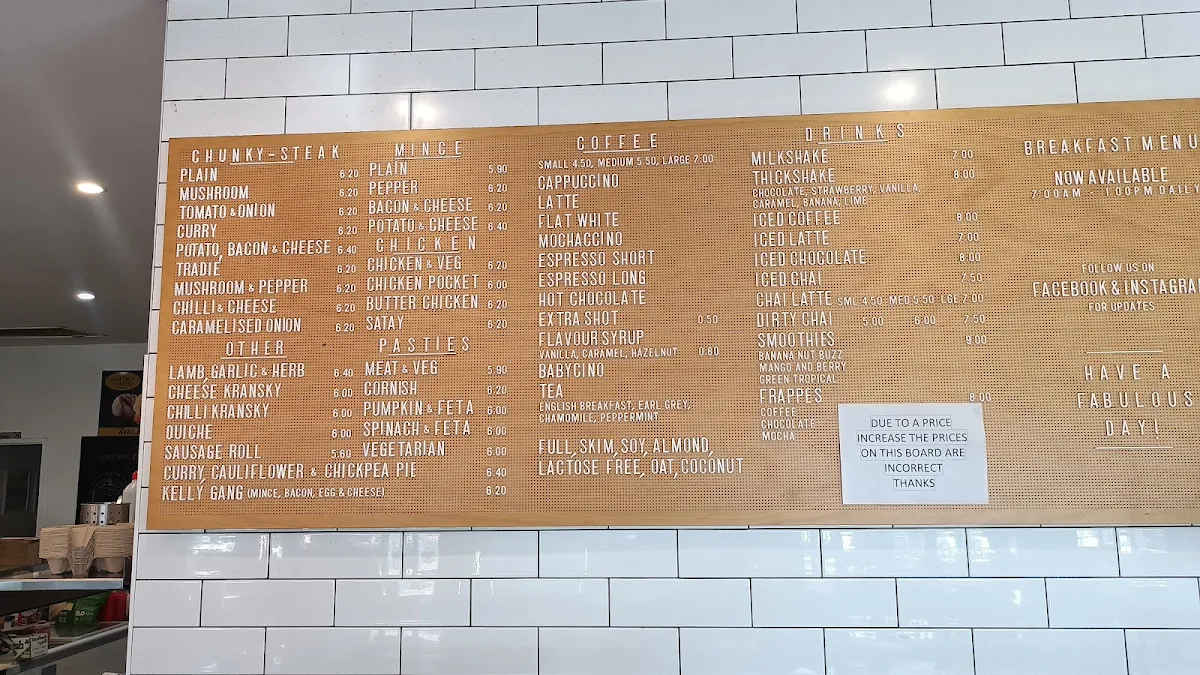 Menu, The Fabulous Baker Boys Bakery