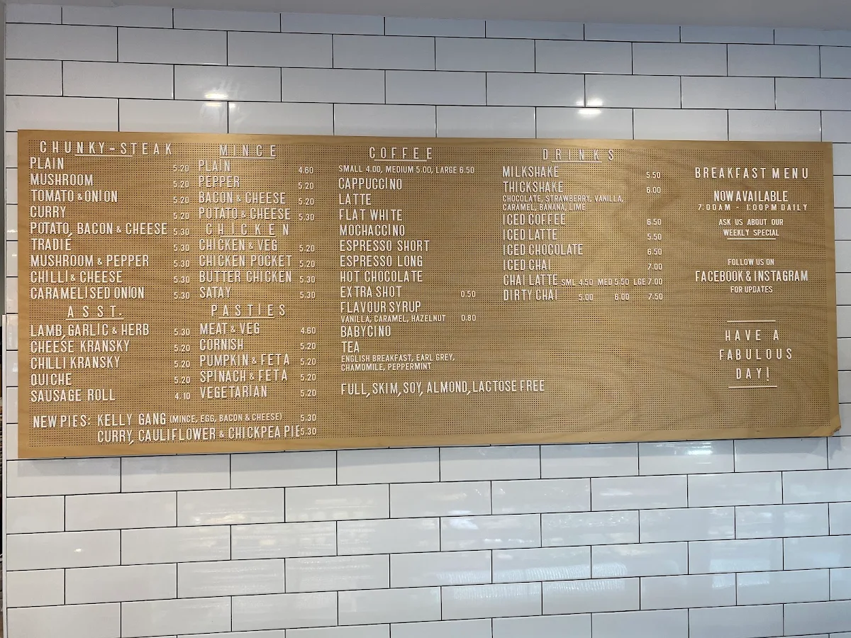 Menu, The Fabulous Baker Boys Bakery