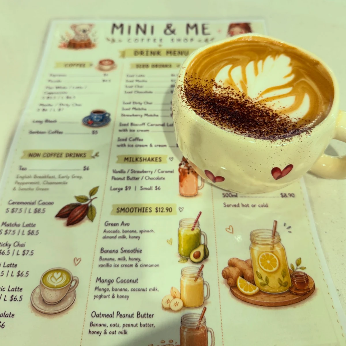 Menu, Mini & Me Coffee Shop