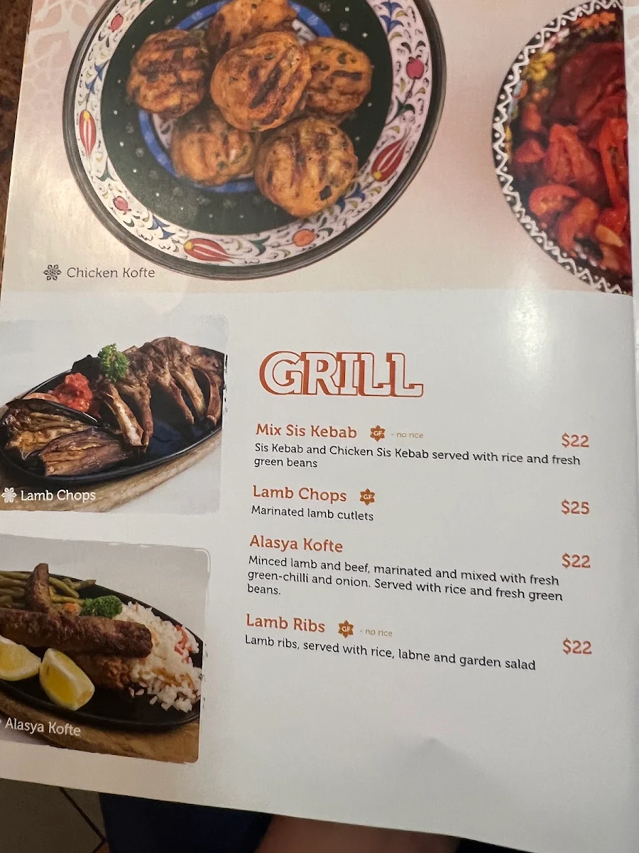 Menu, Alasya Restaurant