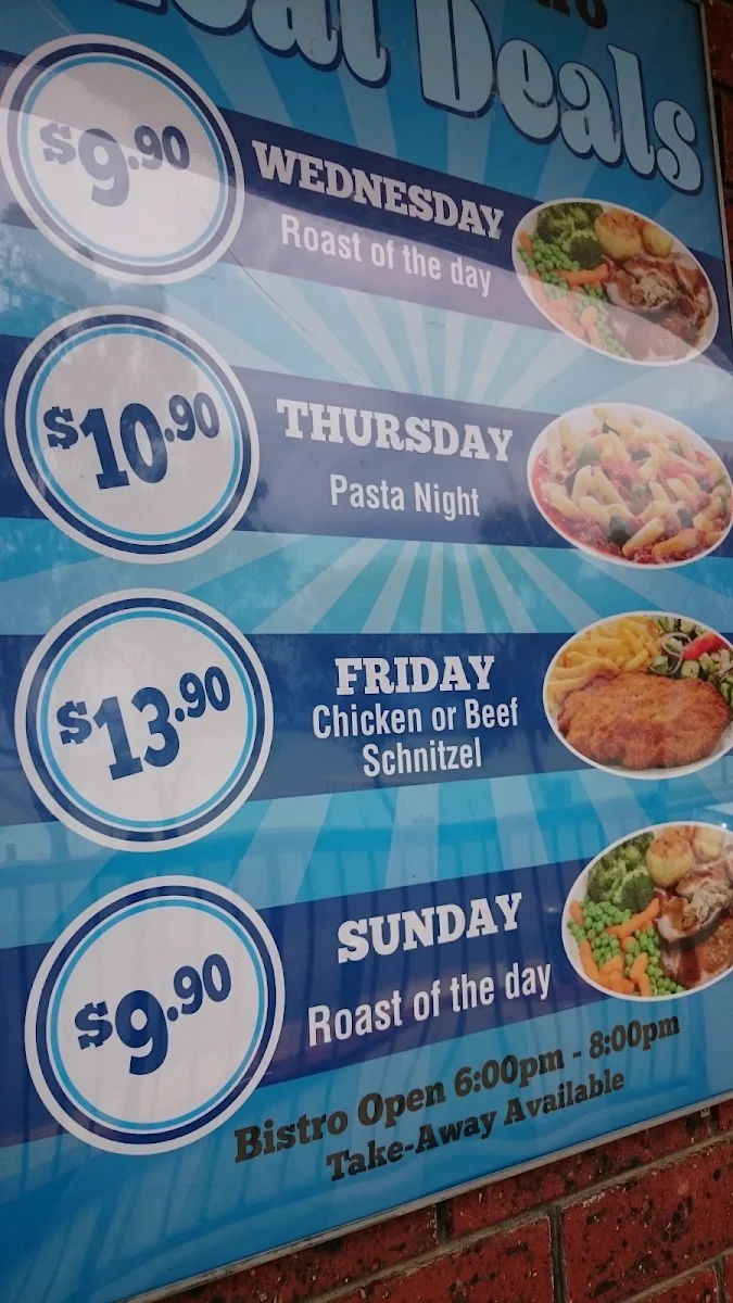 Menu, Barmera Club