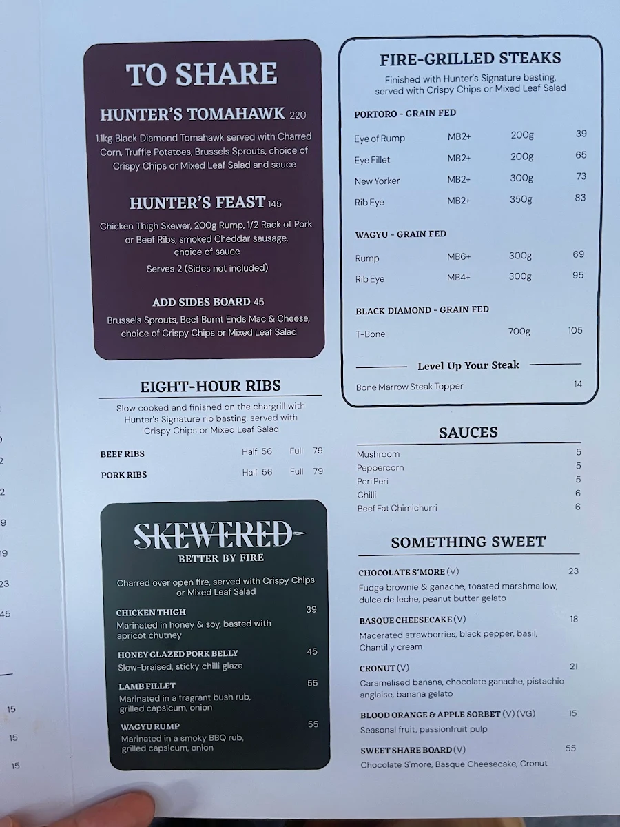 Menu, Hunter & Barrel Parramatta
