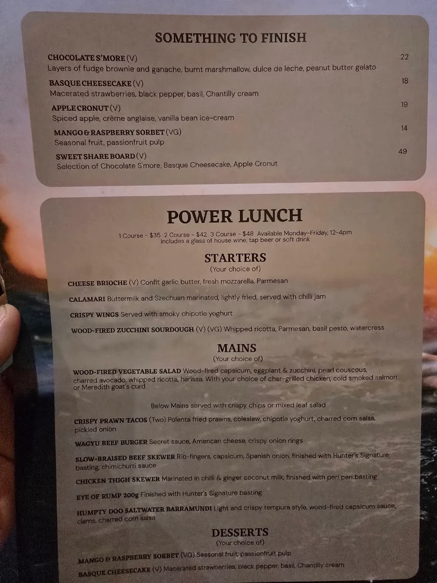 Menu, Hunter & Barrel Parramatta
