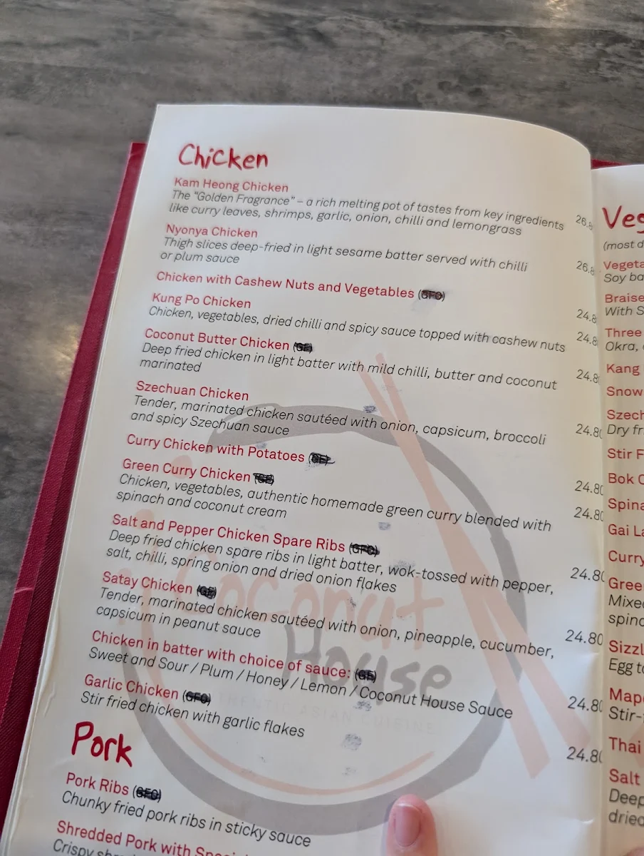 Menu, Coconut House