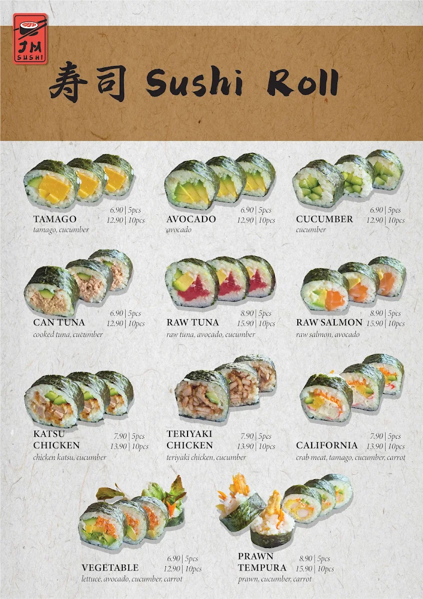 Menu, JM SUSHI