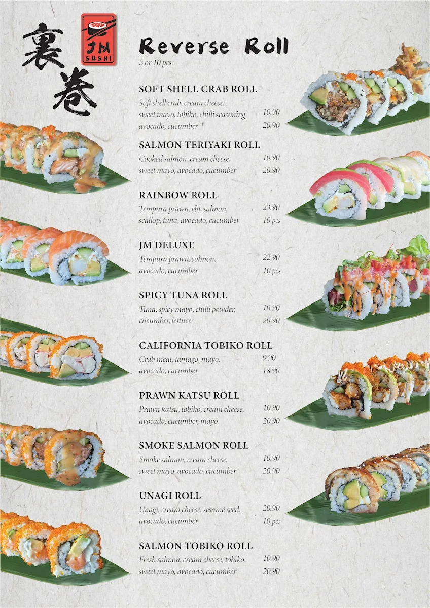 Menu, JM SUSHI