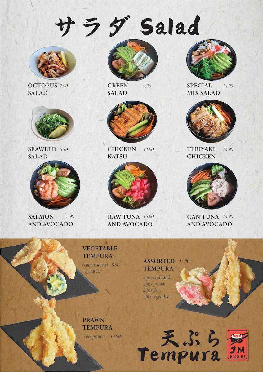 Menu, JM SUSHI