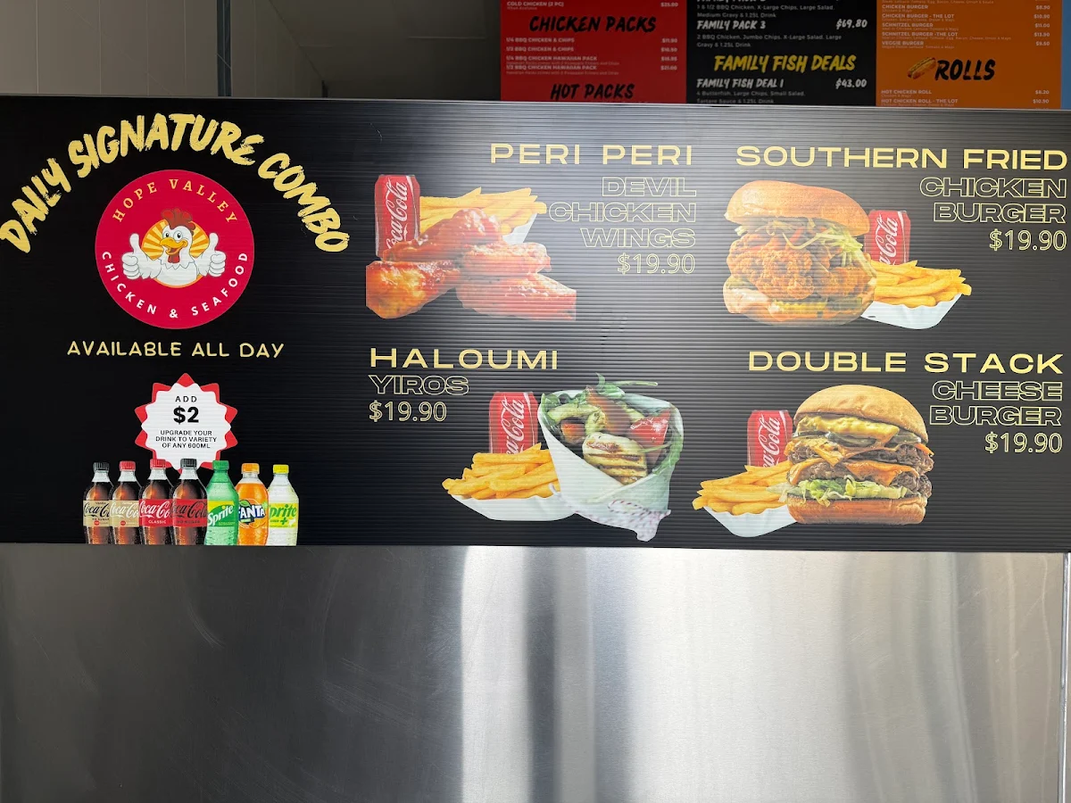 Menu, Hope Valley Chicken & Seafood
