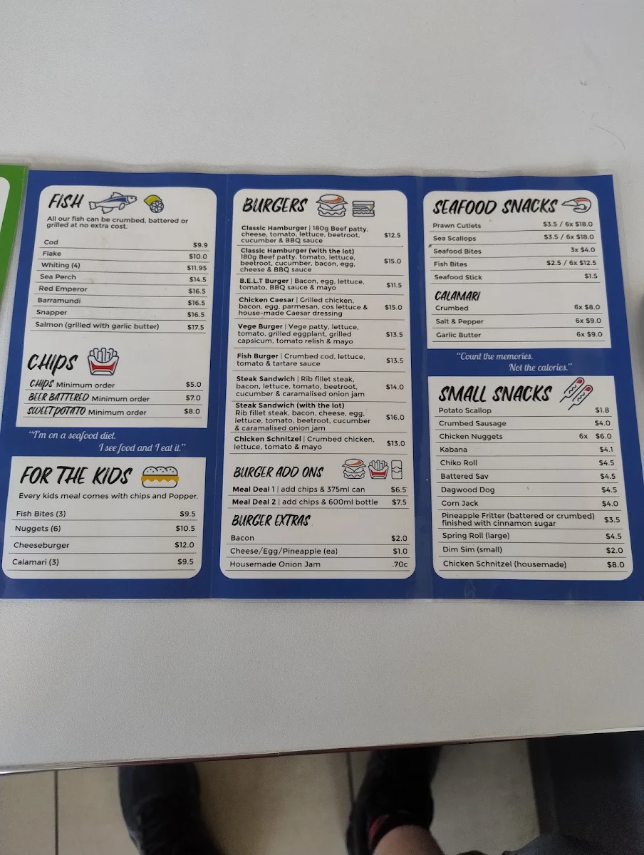 Menu, The Happy Fryer