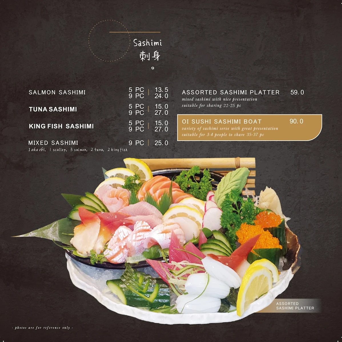 Menu, Oi Sushi
