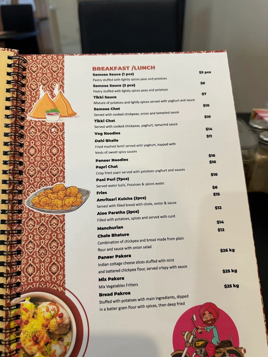 Menu, Khalsa Sweets And Snacks