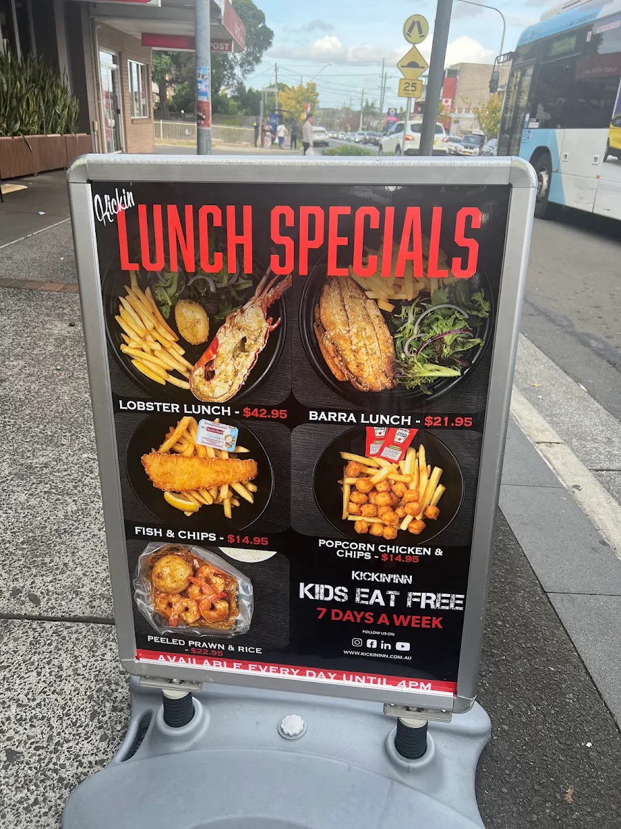Menu, Kickin'Inn, Canley Heights