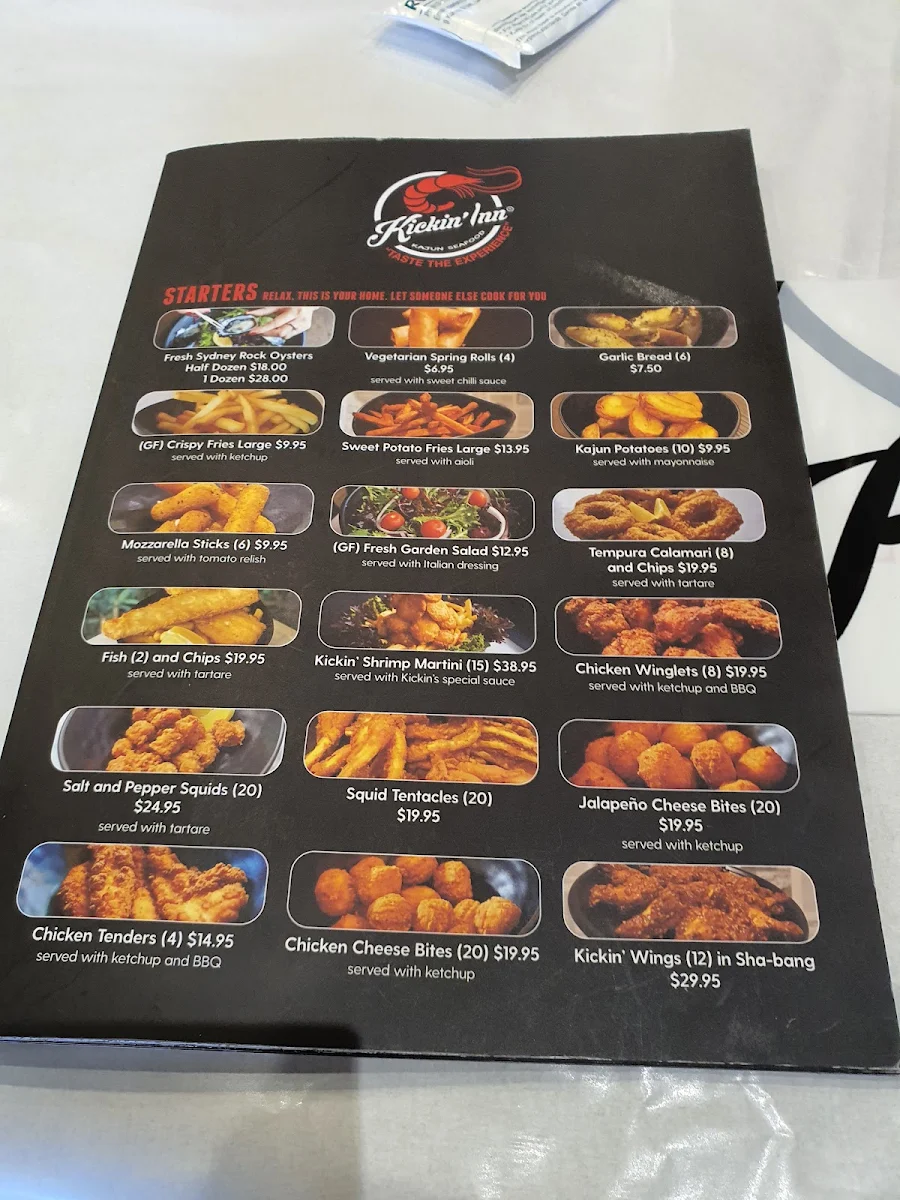 Menu, Kickin'Inn, Canley Heights