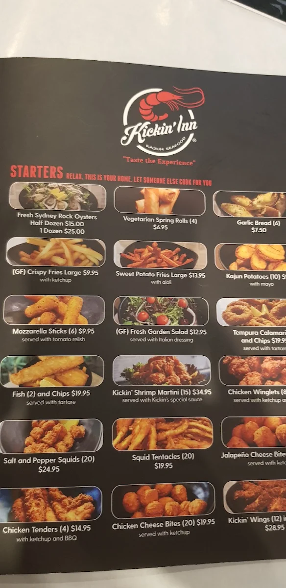 Menu, Kickin'Inn, Canley Heights