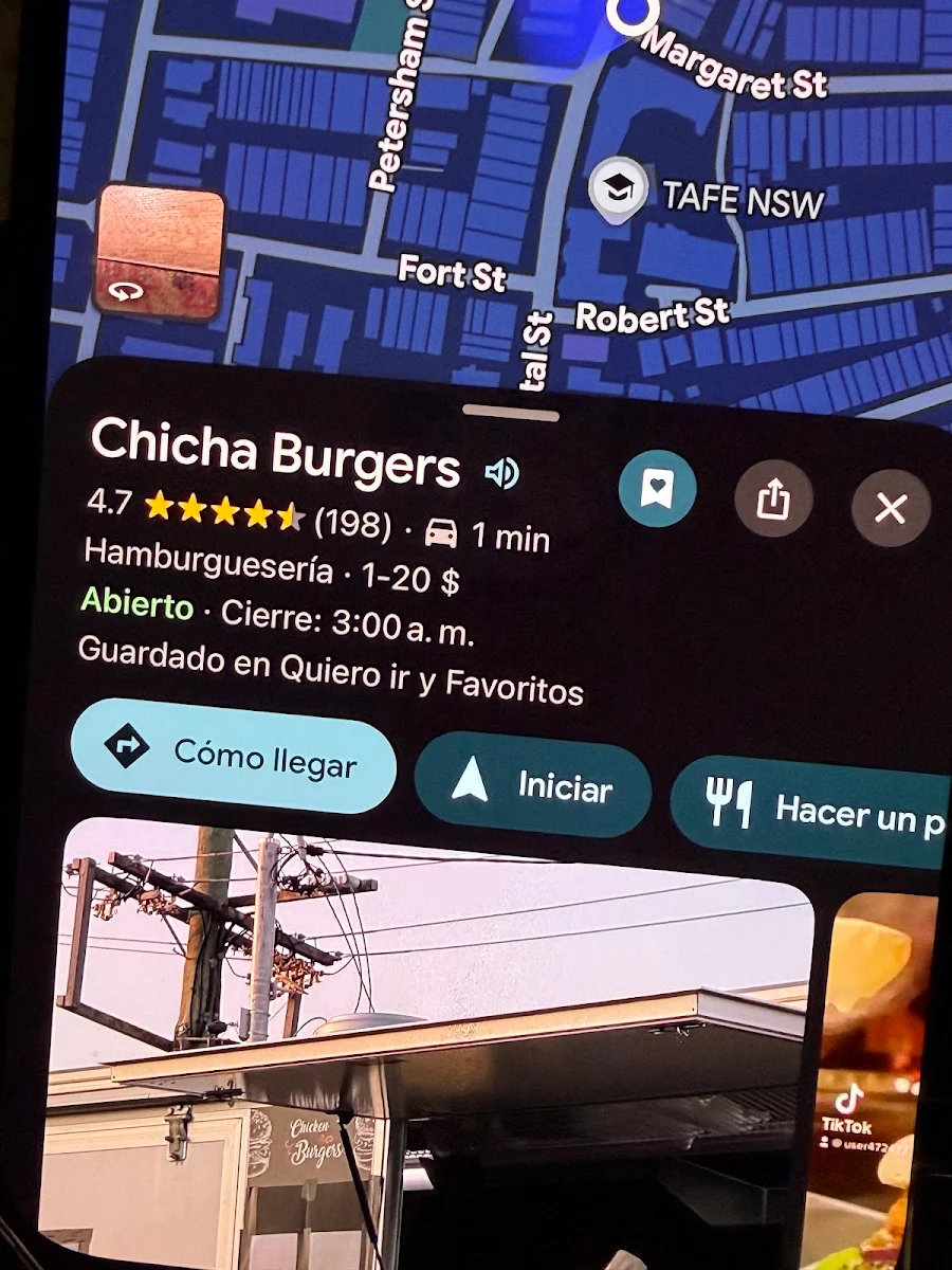 Menu, Chicha Burgers