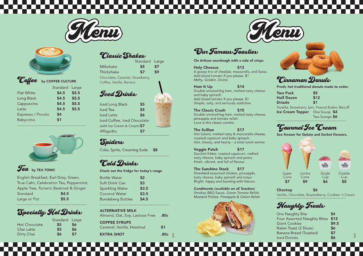 Menu, The Naughty Corner