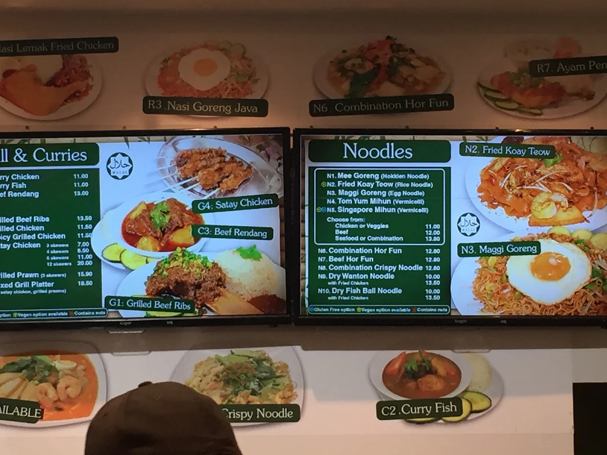 Menu, Warong