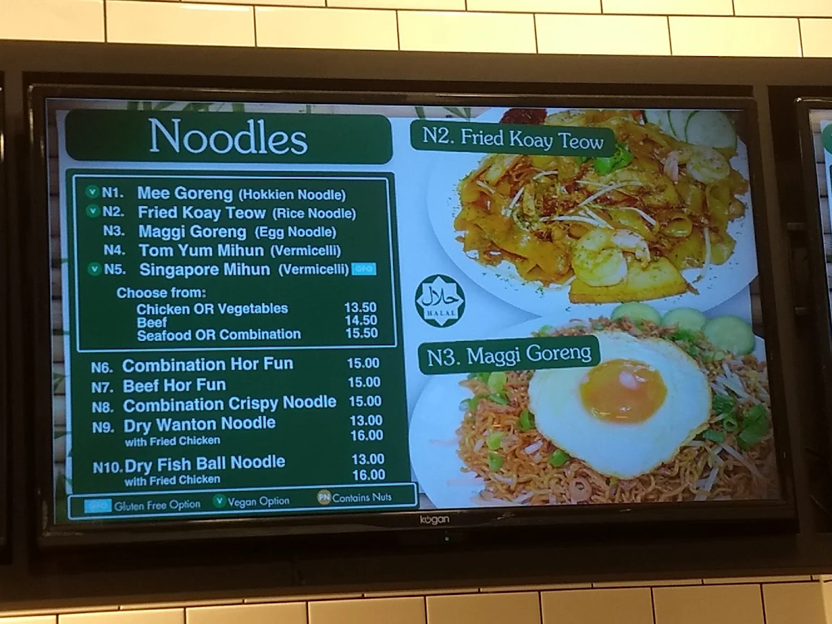 Menu, Warong