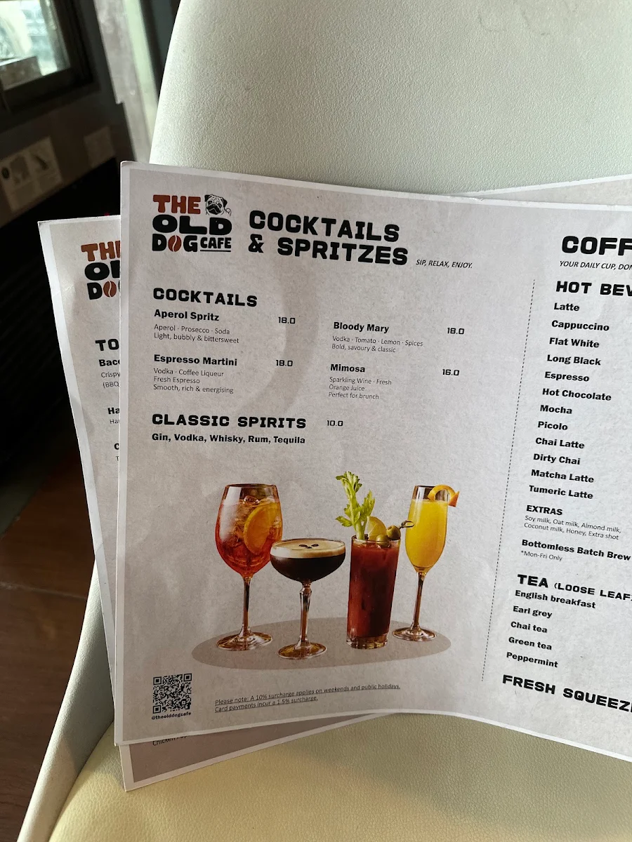 Menu, The Old Dog Cafe