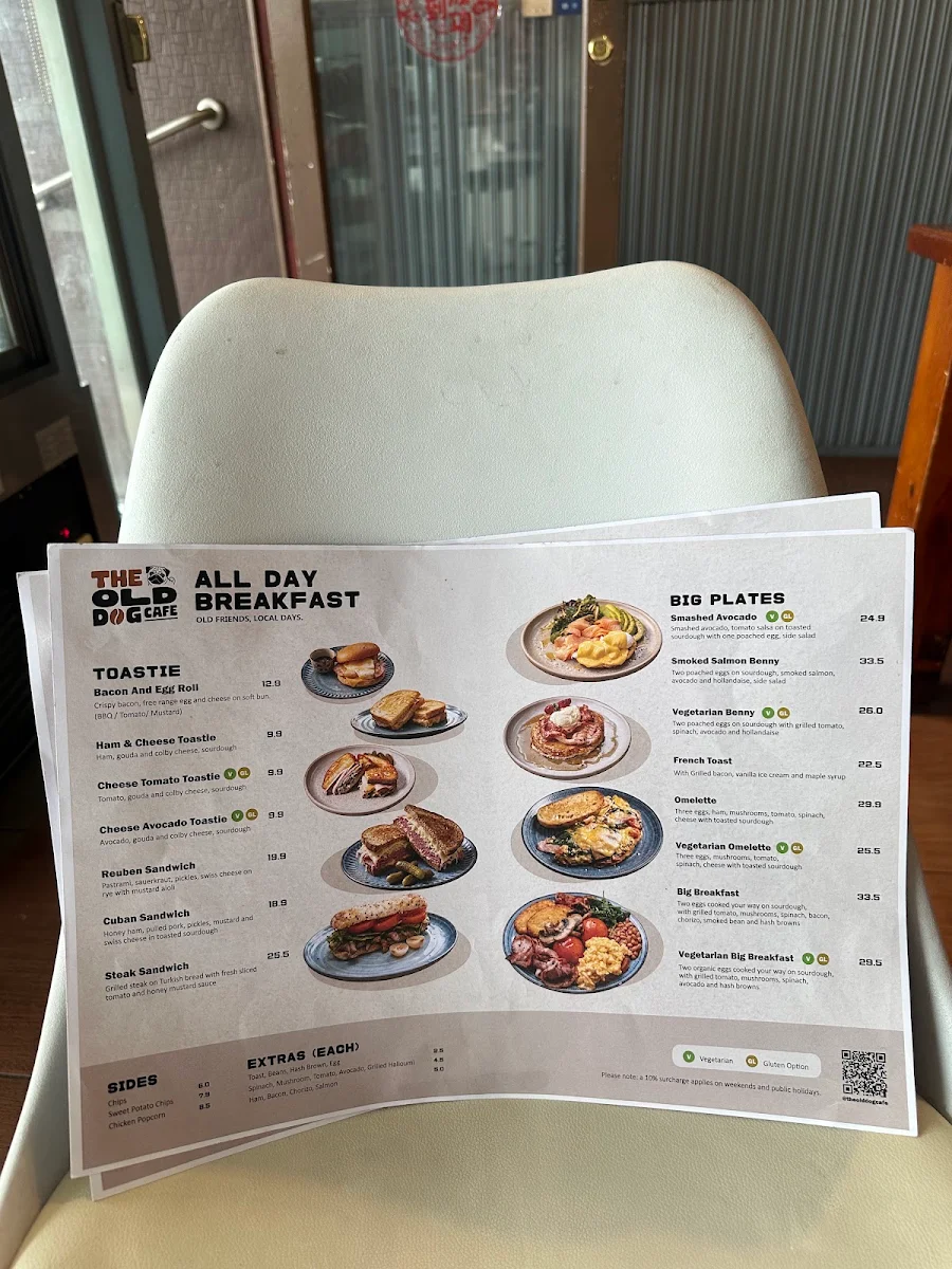 Menu, The Old Dog Cafe