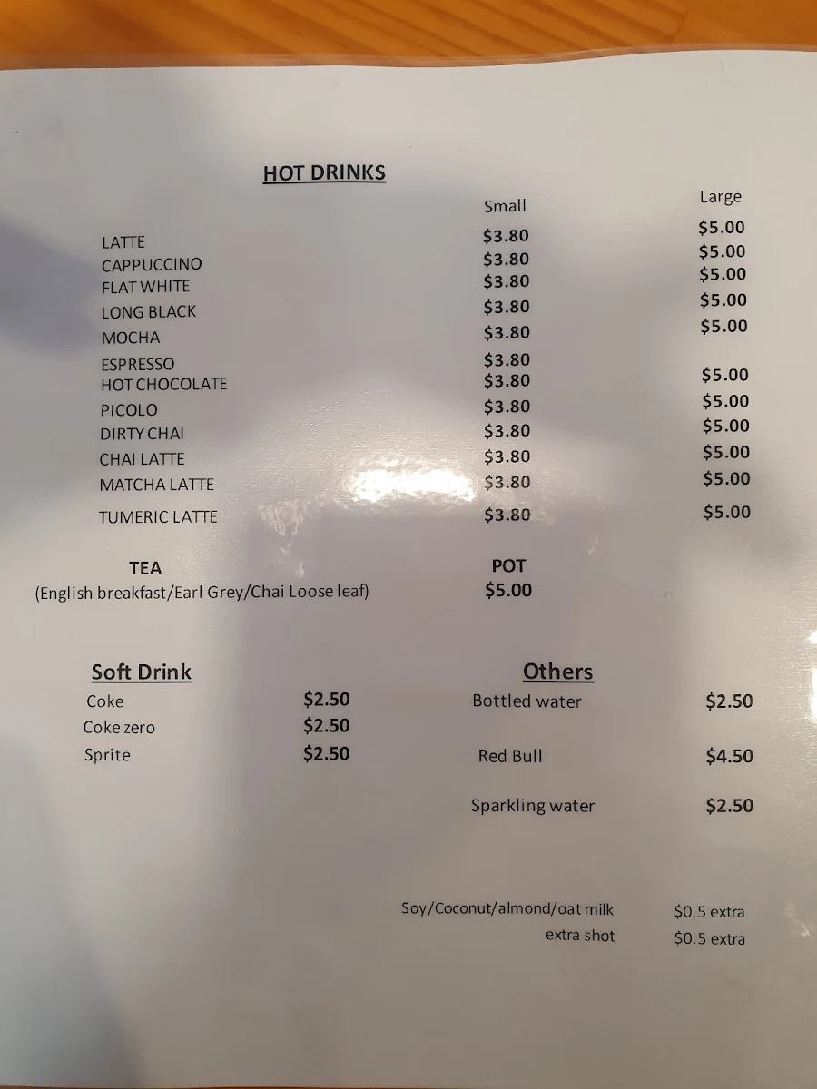 Menu, The Old Dog Cafe
