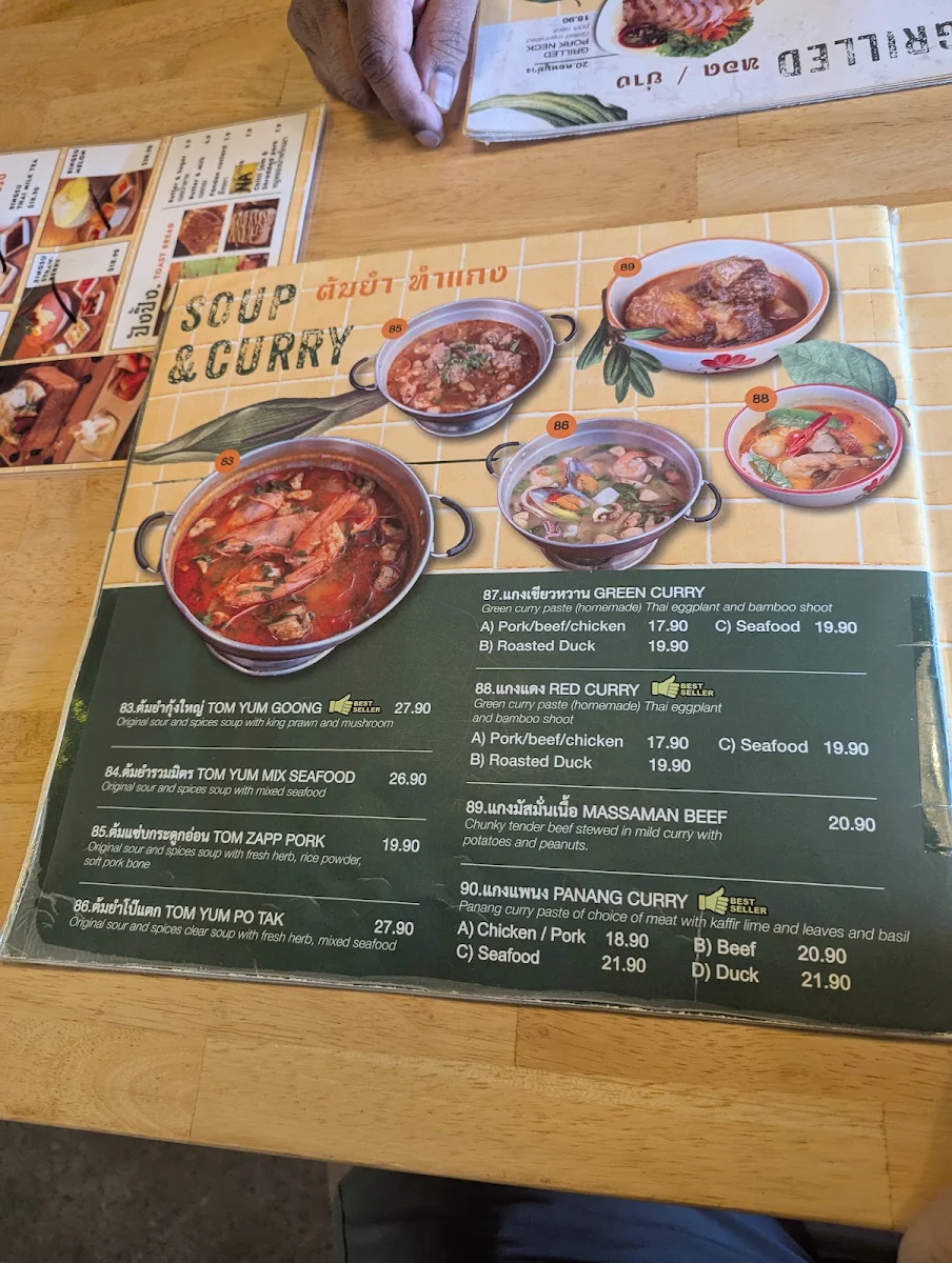 Menu, Sauce Thai Street Food