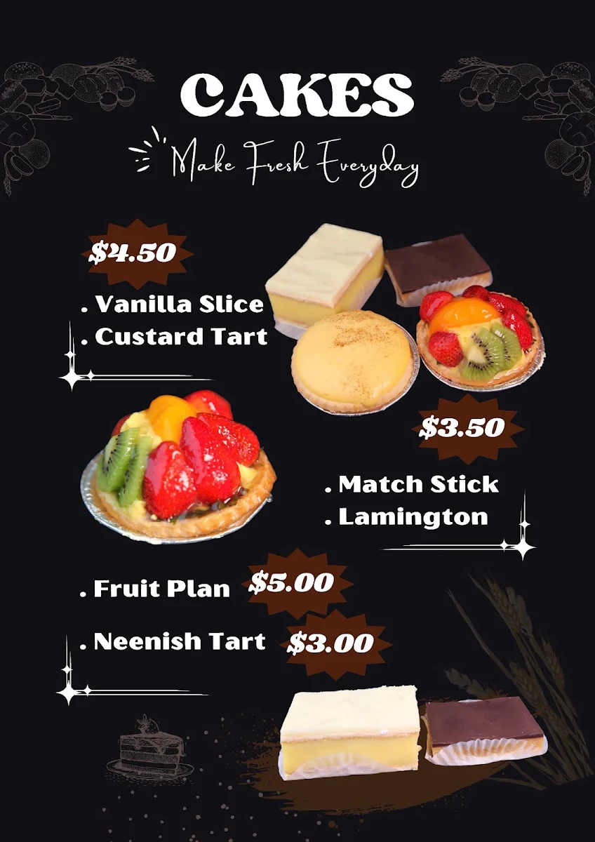 Menu, Eaglevale Bakery