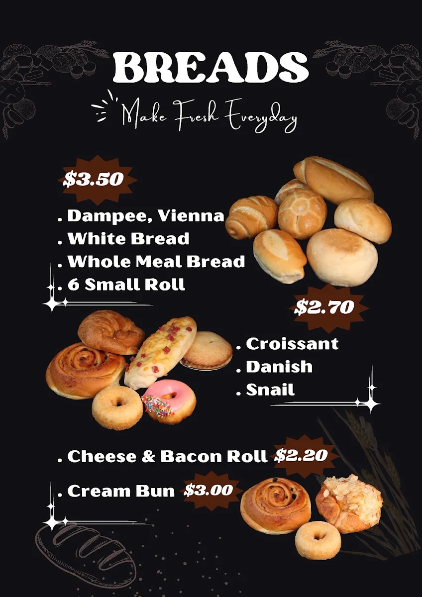 Menu, Eaglevale Bakery