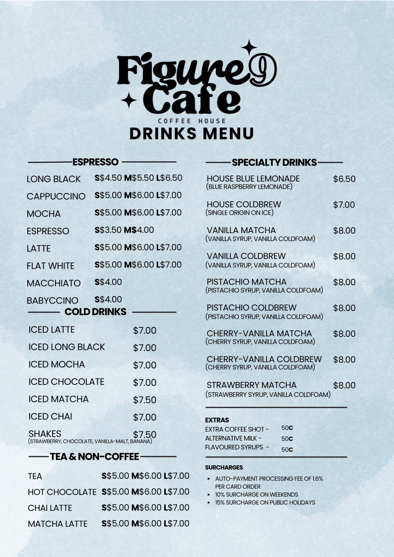 Menu, Figure9 Cafe