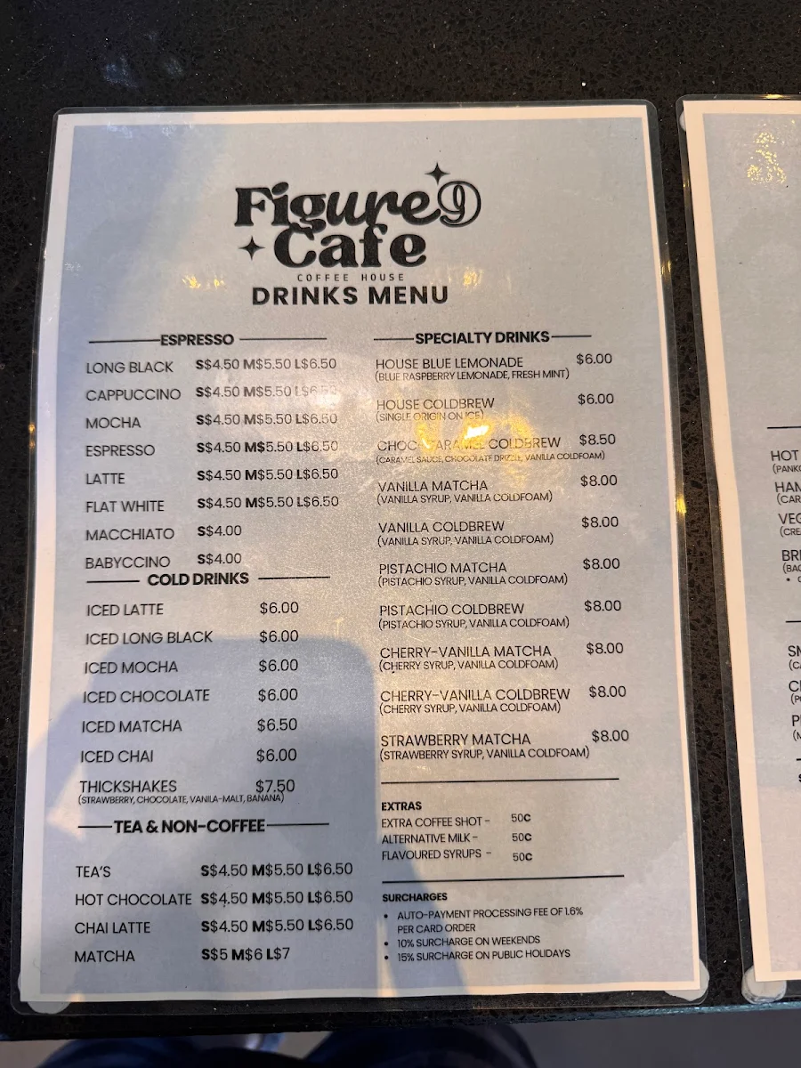 Menu, Figure9 Cafe