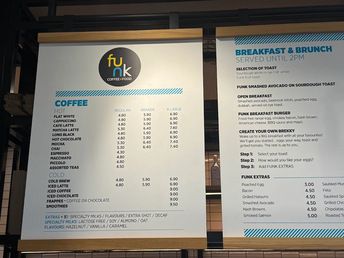 Menu, Funk Coffee