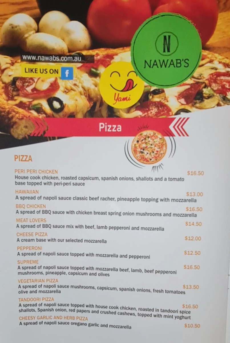 Menu, Nawab's