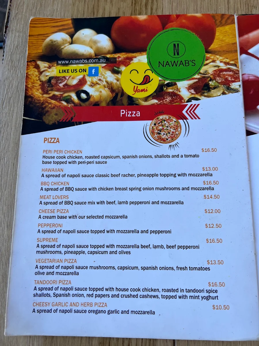 Menu, Nawab's