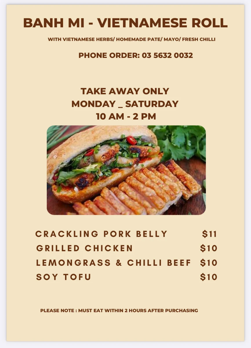 Menu, AN VIETNAMESE